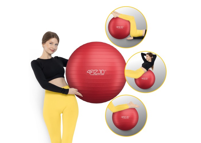 М'яч для фітнесу (фітбол) 4FIZJO 85 см Anti-Burst Red (P-5907739316387)