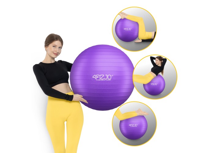 М'яч для фітнесу (фітбол) 4FIZJO 85 см Anti-Burst Violet (P-5905973404846)