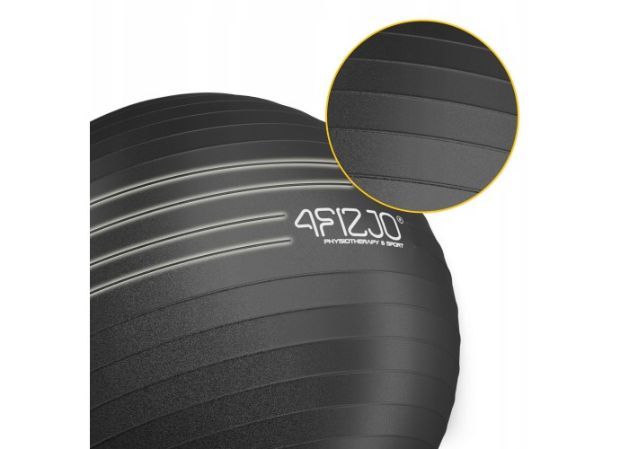 М'яч для фітнесу (фітбол) 4FIZJO 75 см Anti-Burst Black (P-5907739316370)