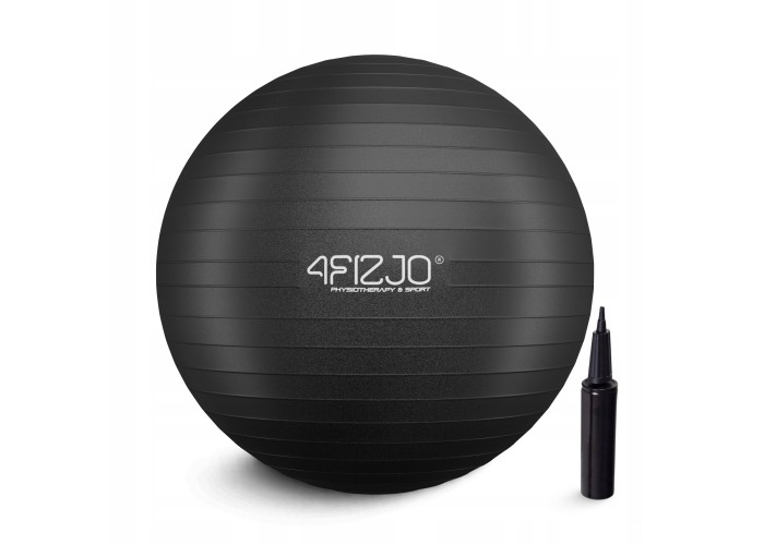 М'яч для фітнесу (фітбол) 4FIZJO 75 см Anti-Burst Black (P-5907739316370)