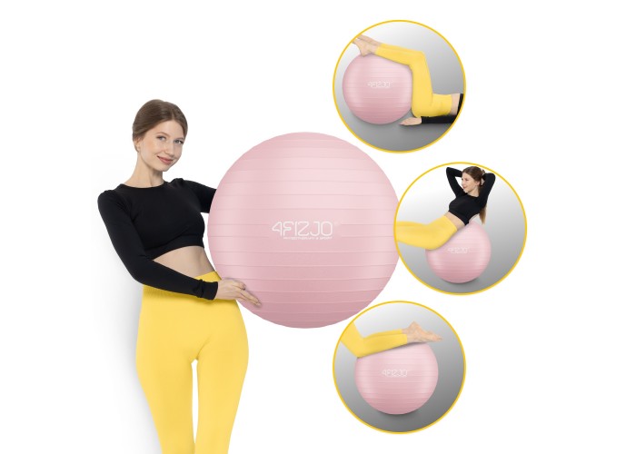 М'яч для фітнесу (фітбол) 4FIZJO 75 см Anti-Burst Pink (P-5907739317407)