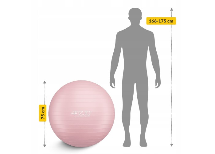 М'яч для фітнесу (фітбол) 4FIZJO 75 см Anti-Burst Pink (P-5907739317407)