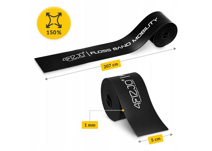 Стрічка компресійна для флосингу 4FIZJO Floss Band 207 x 5 x 0.1 см Black (P-5905973405256)