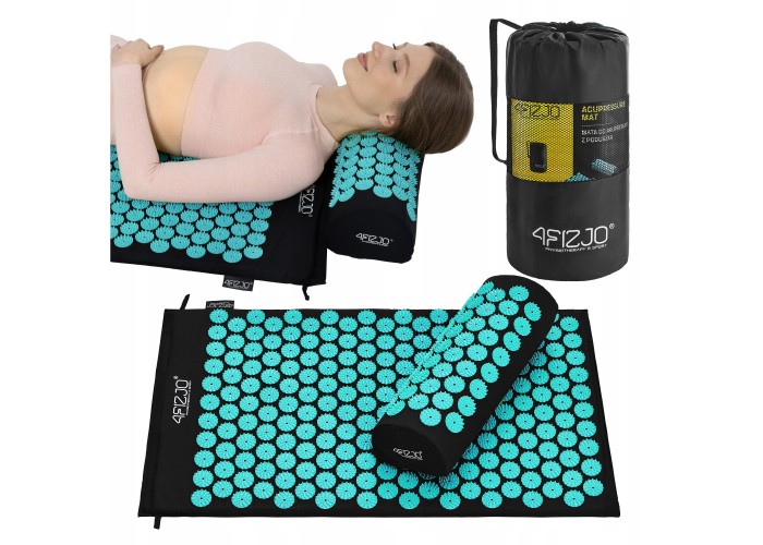 Килимок акупунктурний з валиком 4FIZJO Classic Mat Аплікатор Кузнєцова Black/Blue (P-5905973402385)