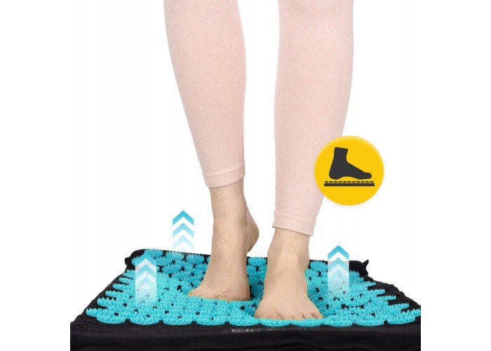 Килимок акупунктурний з валиком 4FIZJO Classic Mat Аплікатор Кузнєцова Black/Blue (P-5905973402385)