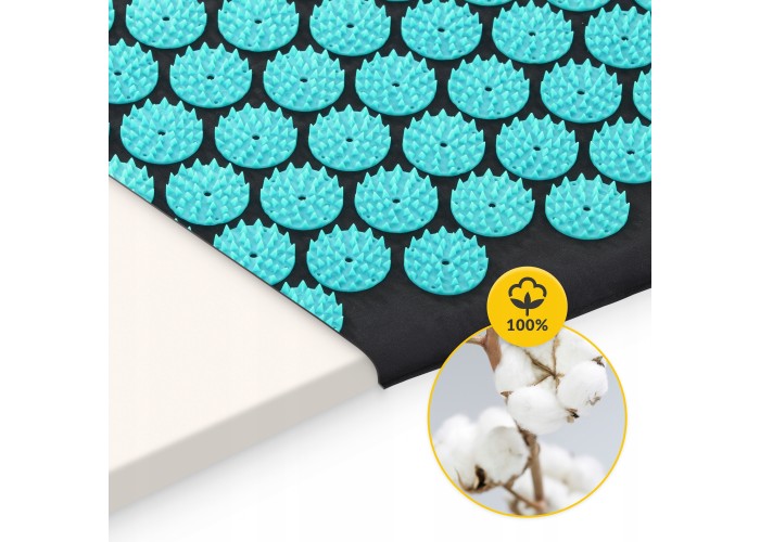 Килимок акупунктурний з валиком 4FIZJO Classic Mat Аплікатор Кузнєцова Black/Blue (P-5905973402385)