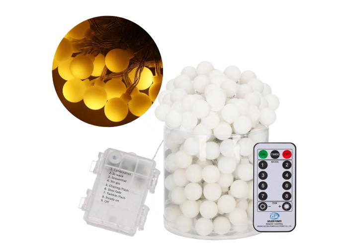 Гірлянда у вигляді лампочок на батарейках Springos 11.2 м 80 LED Pilot CL0178 Warm White