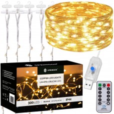 Гірлянда водоспад (штора) Springos 3 x 3 м 300 LED Pilot USB CL4022 Warm White