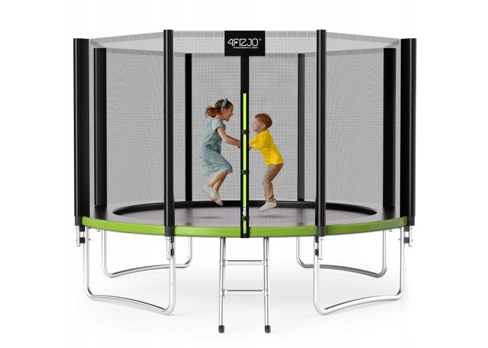 Батут із зовнішньою сіткою 4FIZJO Classic 12FT 374 см Black/Green (P-5907739312914)