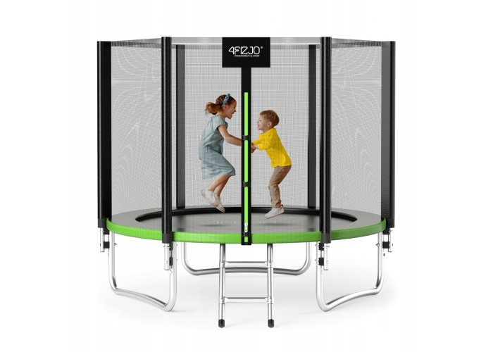 Батут із зовнішньою сіткою 4FIZJO Classic 8FT 252 см Black/Green (P-5907739314123)