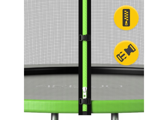 Батут із зовнішньою сіткою 4FIZJO Classic 8FT 252 см Black/Green (P-5907739314123)