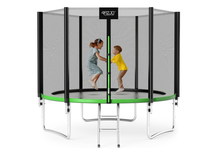 Батут із зовнішньою сіткою 4FIZJO Classic 10FT 312 см Black/Green (P-5907739314130)