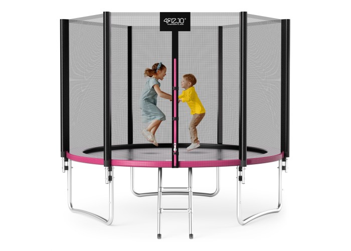 Батут із зовнішньою сіткою 4FIZJO Classic 10FT 312 см Black/Pink (P-5907739314567)