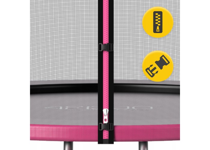 Батут із зовнішньою сіткою 4FIZJO Classic 8FT 252 см Black/Pink (P-5907739314536)