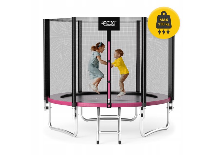 Батут із зовнішньою сіткою 4FIZJO Classic 8FT 252 см Black/Pink (P-5907739314536)