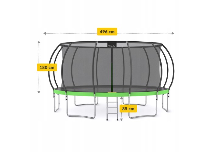 Батут із внутрішньою сіткою 4FIZJO PRO 16FT 496 см Black/Green (P-5907739319241)