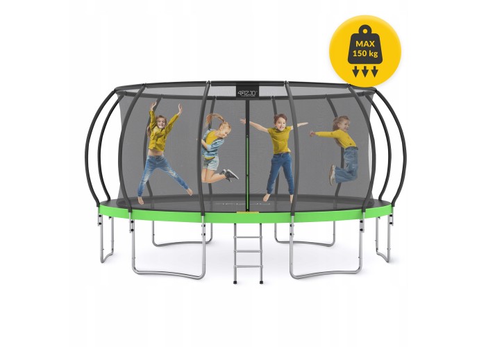 Батут із внутрішньою сіткою 4FIZJO PRO 16FT 496 см Black/Green (P-5907739319241)