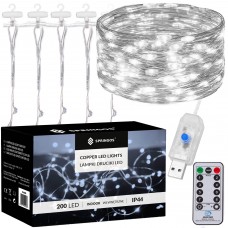 Гірлянда водоспад (штора) Springos 2 x 2 м 200 LED Pilot USB CL4021 Cold White