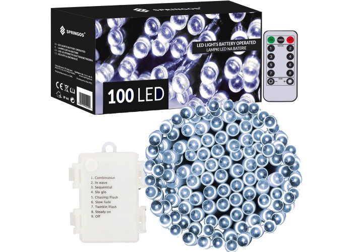 Гірлянда на батарейках Springos 10 м 100 Pilot CL4035 Cold White