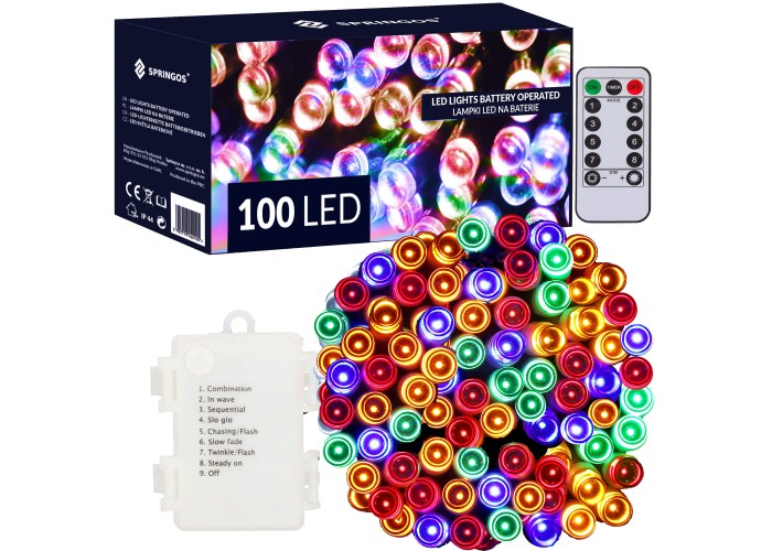 Гірлянда на батарейках Springos 10 м 100 LED Pilot CL4036 Mix
