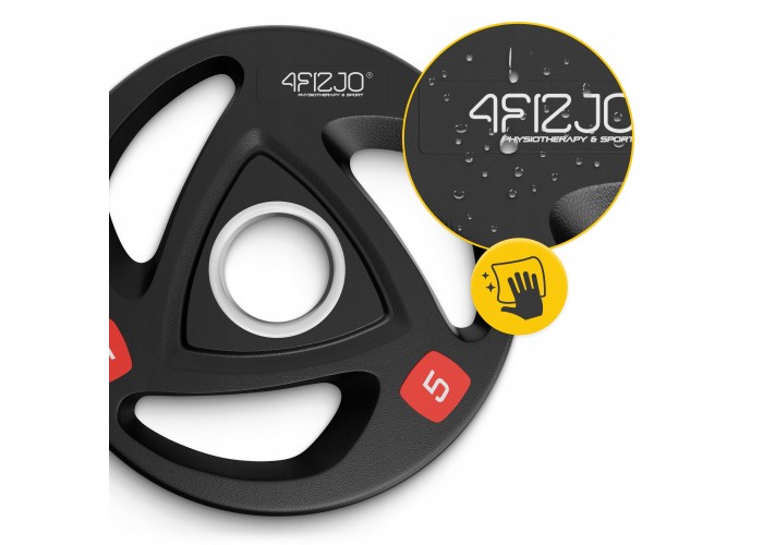 Диск олімпійський 4FIZJO 2 x 5 кг 51 мм металевий, прогумований Black (P-5905973401241)