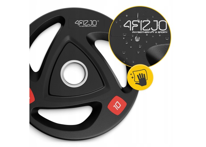 Диск олімпійський 4FIZJO 2 x 10 кг 51 мм металевий, прогумований Black (P-5905973401289)
