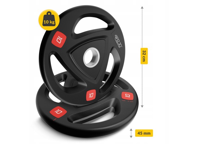 Диск олімпійський 4FIZJO 2 x 10 кг 51 мм металевий, прогумований Black (P-5905973401289)