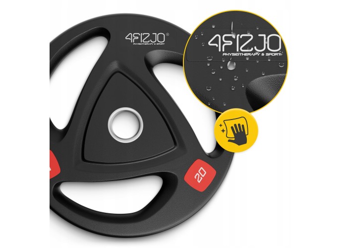 Диск олімпійський 4FIZJO 1 x 20 кг 51 мм металевий, прогумований Black (P-5905973401296)
