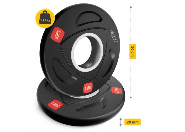 Диск олімпійський 4FIZJO 2 x 1.25 кг 51 мм металевий, прогумований Black (P-5905973401258)