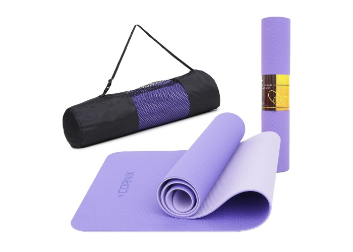Килимок спортивний Cornix TPE 183 x 61 x 0.6 см для йоги та фітнесу XR-0004 Violet/Purple