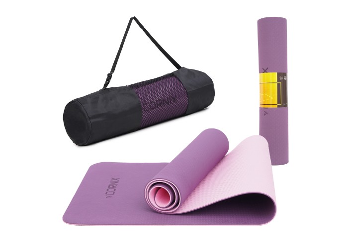 Килимок спортивний Cornix TPE 183 x 61 x 0.6 см для йоги та фітнесу XR-0007 Plum/Rose