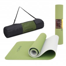 Килимок спортивний Cornix TPE 183 x 61 x 0.6 см для йоги та фітнесу XR-0008 Green/Grey