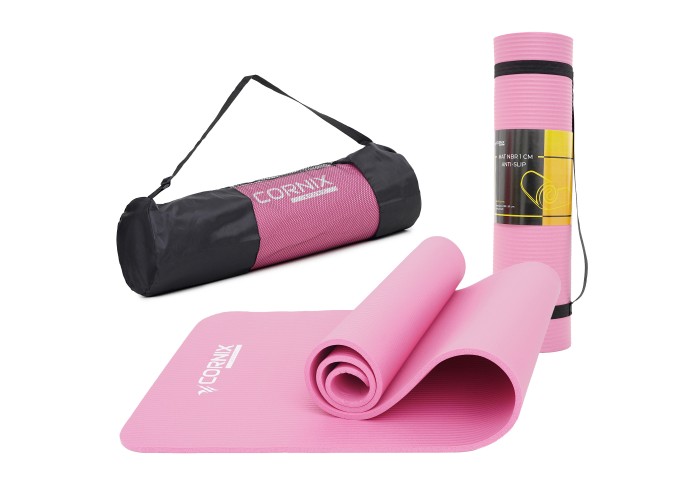 Килимок спортивний Cornix NBR 183 x 61 x 1 cм для йоги та фітнесу XR-0010 Pink