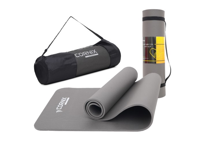 Килимок спортивний Cornix NBR 183 x 61 x 1 cм для йоги та фітнесу XR-0012 Grey