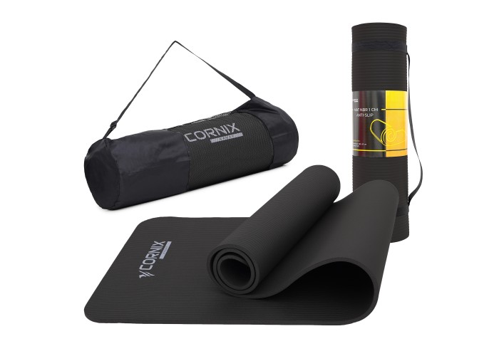 Килимок спортивний Cornix NBR 183 x 61 x 1 cм для йоги та фітнесу XR-0013 Black
