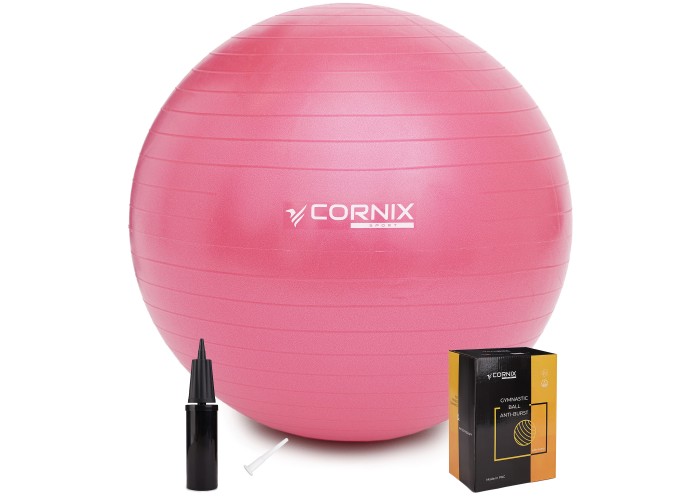 М'яч для фітнесу (фітбол) Cornix 65 см Anti-Burst XR-0023 Pink