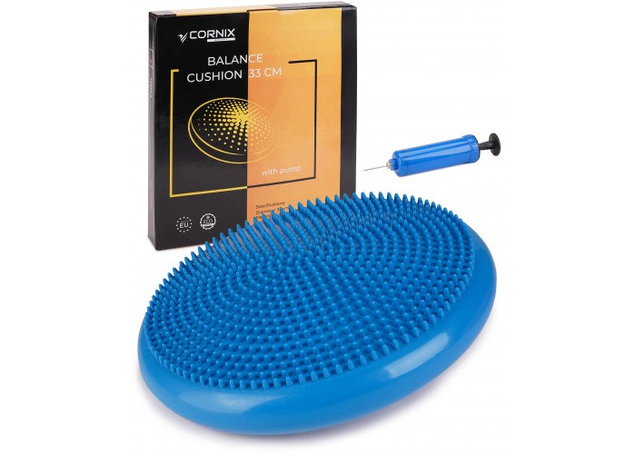 Балансувальна подушка-диск Cornix 33 см (сенсомоторна) масажна XR-0054 Blue