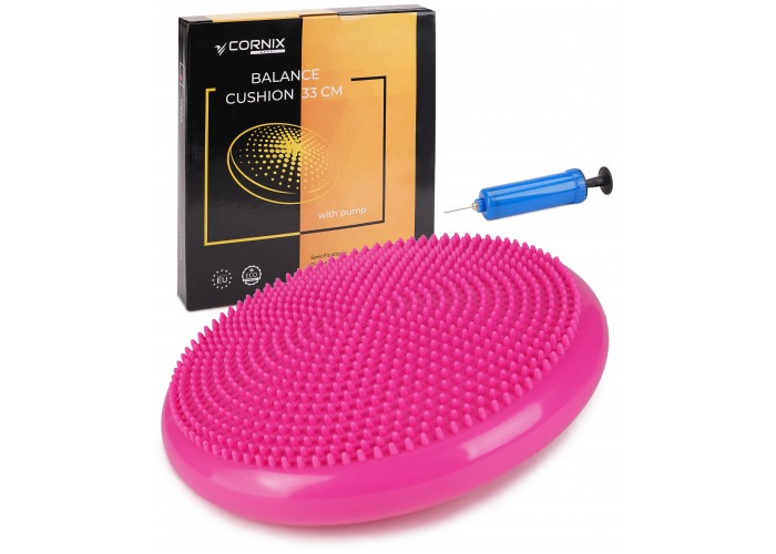 Балансувальна подушка-диск Cornix 33 см (сенсомоторна) масажна XR-0055 Pink