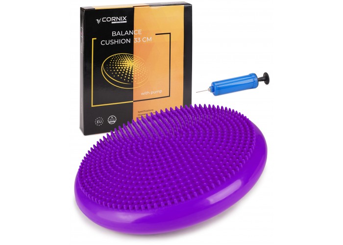 Балансувальна подушка-диск Cornix 33 см (сенсомоторна) масажна XR-0056 Violet
