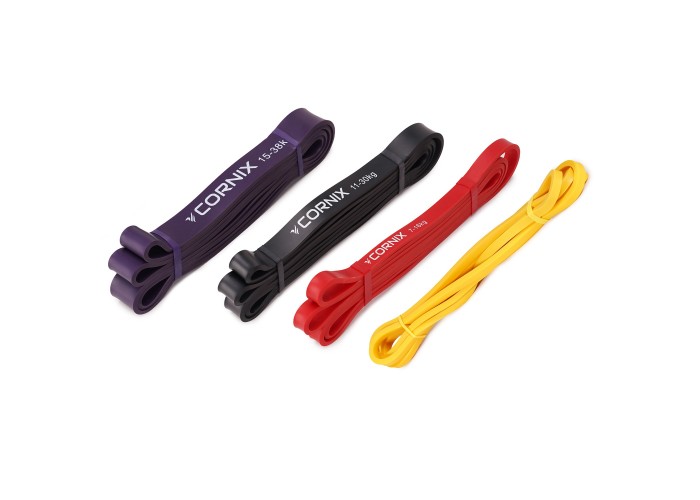 Еспандер-петля Cornix Power Band 2-38 кг (резина для фітнесу та спорту) набір 4 шт XR-0087
