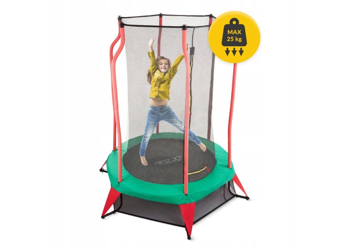 Батут дитячий для дому 4FIZJO Kids 140 см Green/Red (P-5907739319456)