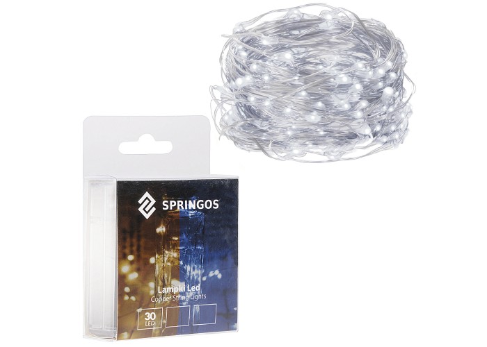 Гірлянда на батарейках Springos 2.9 м 30 LED CL0122 Cold White