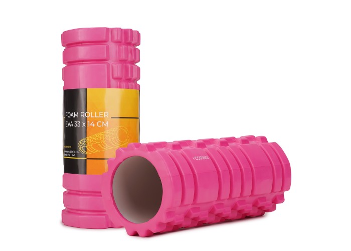 Масажний ролик Cornix EVA 33 x 14 см (валик, роллер) XR-0031 Pink