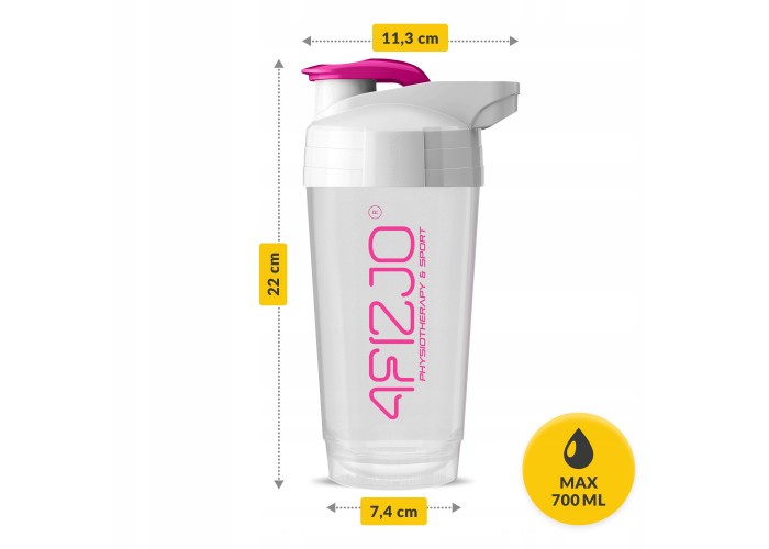 Шейкер спортивний 4FIZJO Ultra 700 мл White/Pink (P-5905973407069)