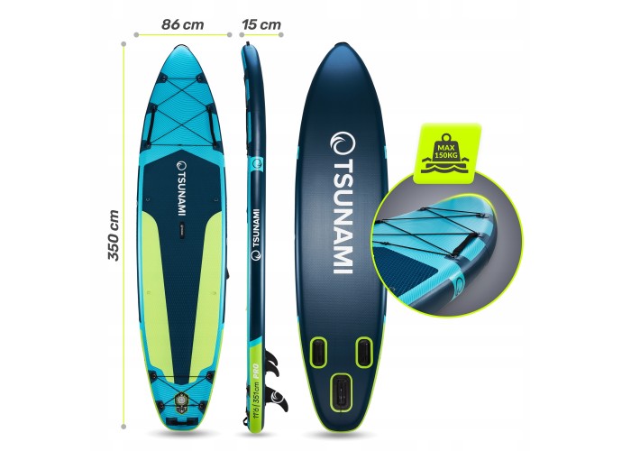 Надувна SUP дошка TSUNAMI PRO 350 см з веслом T14 (P-5905973405621)