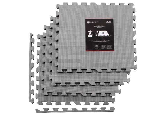 Мат-пазл (ластівчин хвіст) Springos Mat Puzzle EVA 120 x 120 x 2 cм FM0009 Black/Grey