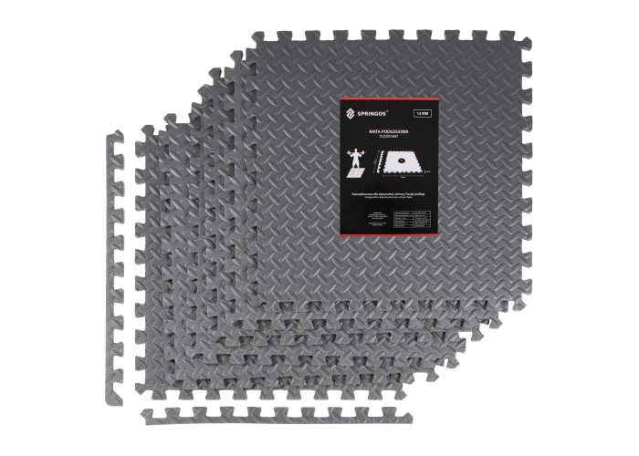 Мат-пазл (ласточкин хвіст) Springos Mat Puzzle EVA 180 x 120 x 1.2 cм FM0005A Graphite