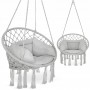 Крісло-гойдалка 4FIZJO Boho Dream 80 см з подушкою, підвісна, плетена Grey (P-5905973404532)