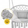 Крісло-гойдалка 4FIZJO Boho Dream 80 см з подушкою, підвісна, плетена Grey (P-5905973404532)