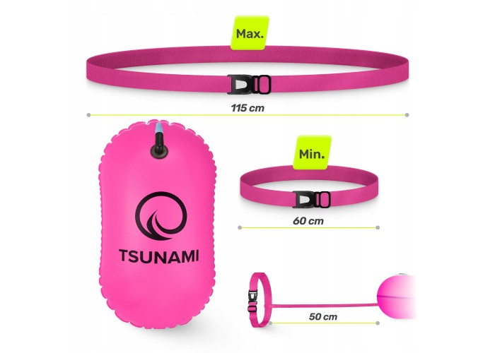 Буй для плавання TSUNAMI Basic надувний Pink (P-5907739314079)